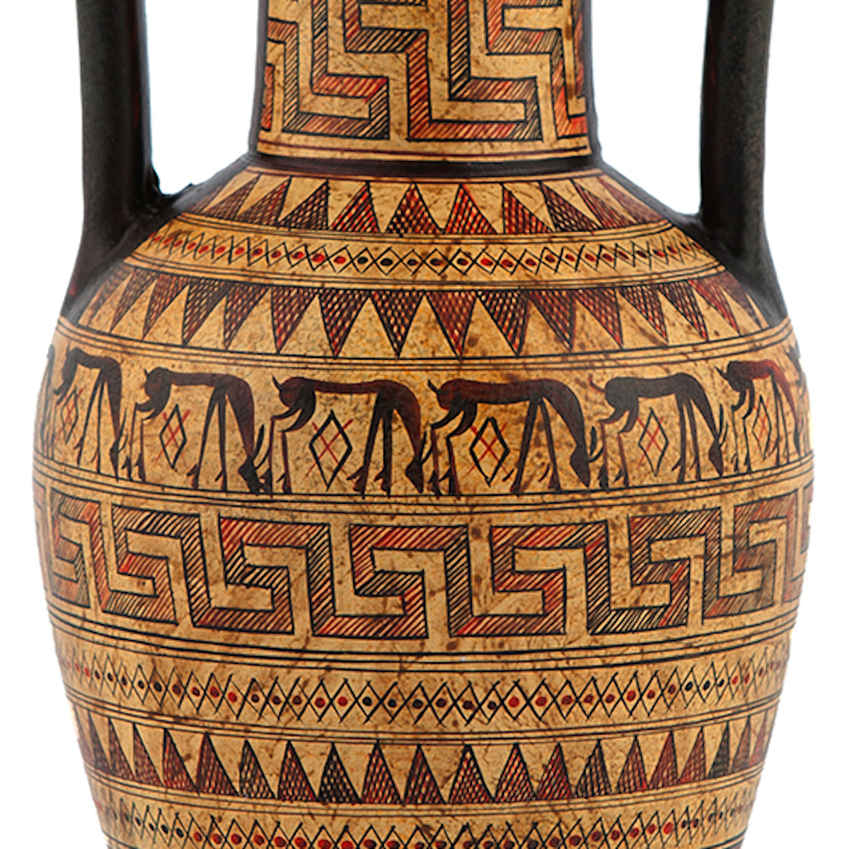 National Museum Of Greece Replica Geometric Period Volute Krater Amphora Vase 