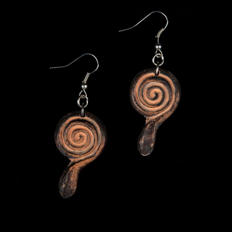 snake earrings, ceramic earrings, Spiral, classical Ancient Greece, mystic look, vintage look, buy greekart.com Greek art ancient Greek traditional, Greek store clay jewellery, Athens archaeological art , best gift, long pendant , museum art, ancient Greek art, heritage Greek, jewels, handicraft, handmade jewel, earrings vintage, romantic, modern, contemporary art earrings ancient Greek, Knossos, Phaistos