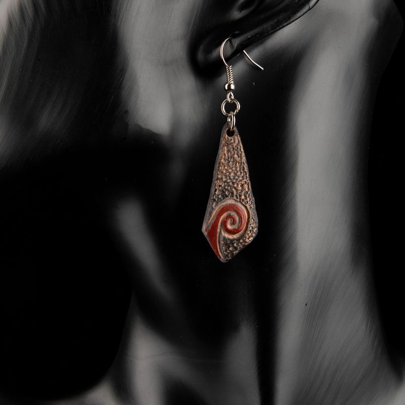 Earrings, spiral, ceramic earrings, classical Ancient Greece, mystic look, vintage look, buy greekart.com Greek art ancient Greek traditional Greek store clay jewellery, Athens archaeological art , best gift, long pendant , museum art, ancient Greek art, heritage Greek, jewels, handicraft, handmade jewel, earrings vintage, romantic, modern, contemporary art earrings ancient Greek, Knossos, Phaistos