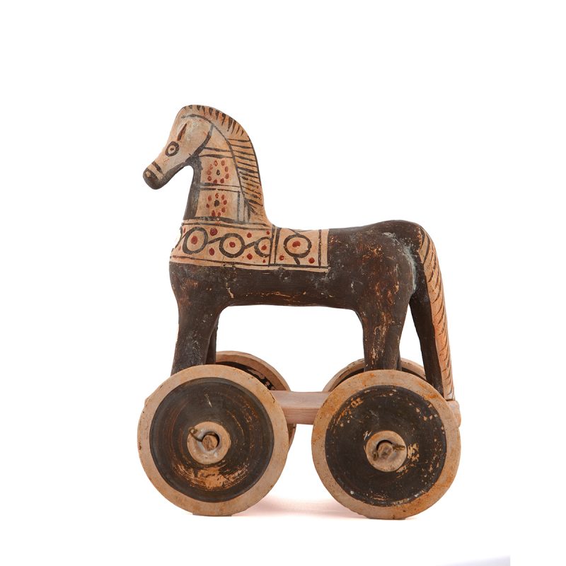 Trojan toy horse on wheels, Homer, Iliad, ancient Iliad, Ancient Greek, Minoan civilization, Festos disk, Ancient Greek, ancient Greek vase , Heraklion museum, buy greekart.com, Greek art, ancient Greek, traditional Greek, Greek store, statues, pottery, ancient Greek replicas, all Greek to me, Minoan replica, it's all Greek, replica, Athena, Athens, reproductions museum, art terracotta, handicraft, handmade