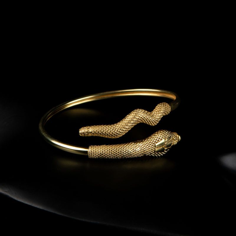 Bracelet in the form of a snake, handmade sterling silver 925, Gold Plated