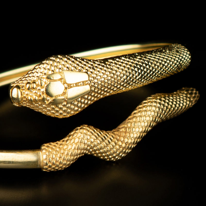 Bracelet in the form of a snake, handmade sterling silver 925, Gold Plated