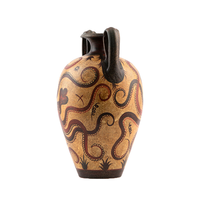 Ancient Minoan Amphora vase with an octopus