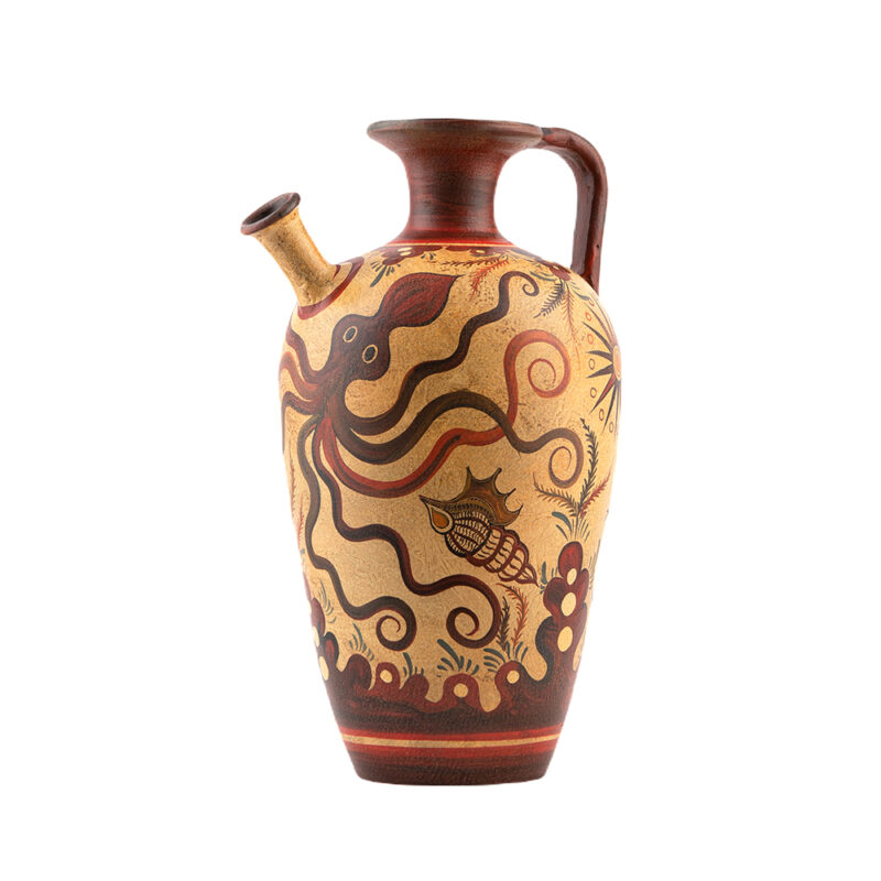 Ancient Minoan Amphora vase with marine illustration