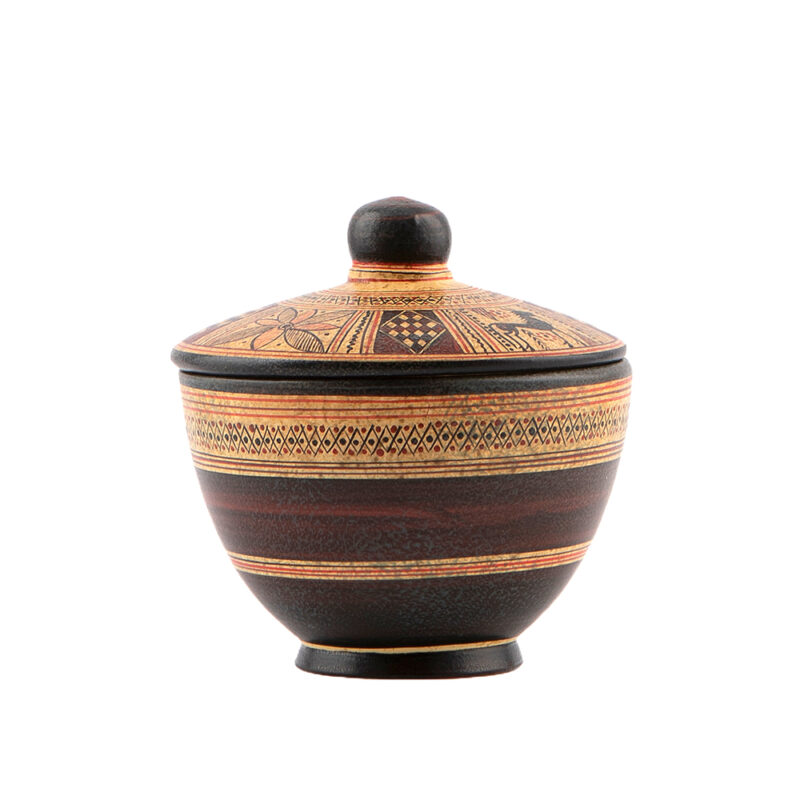 Geometric Pyxis vase a handle