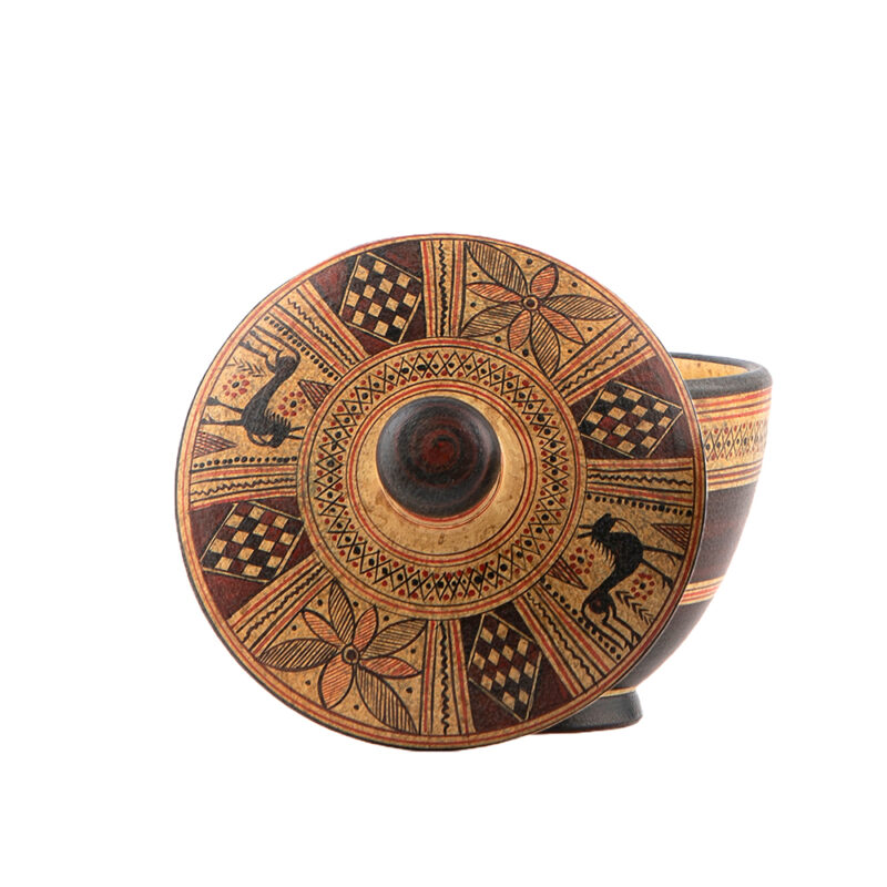 Geometric Pyxis vase a handle