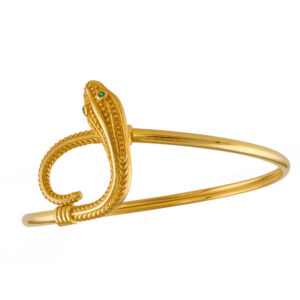 Bracelet in the form of a snake with zircon gemstones