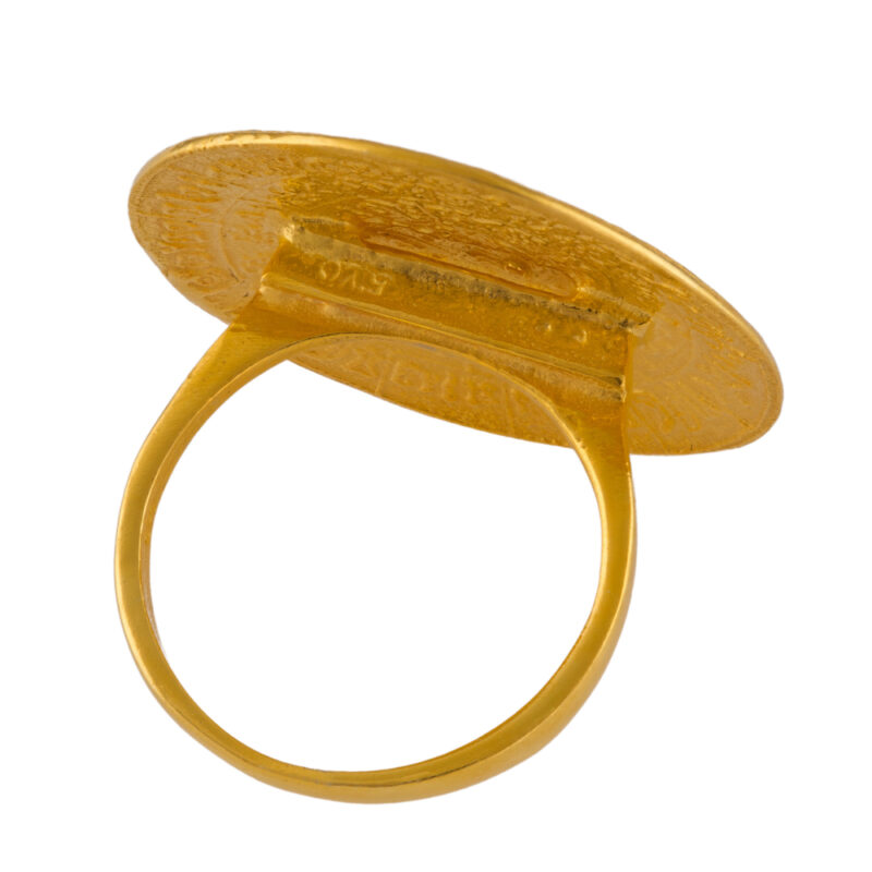 Phaistos disc gold-plated ring