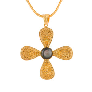 Βyzantine cross pendant gold-plated