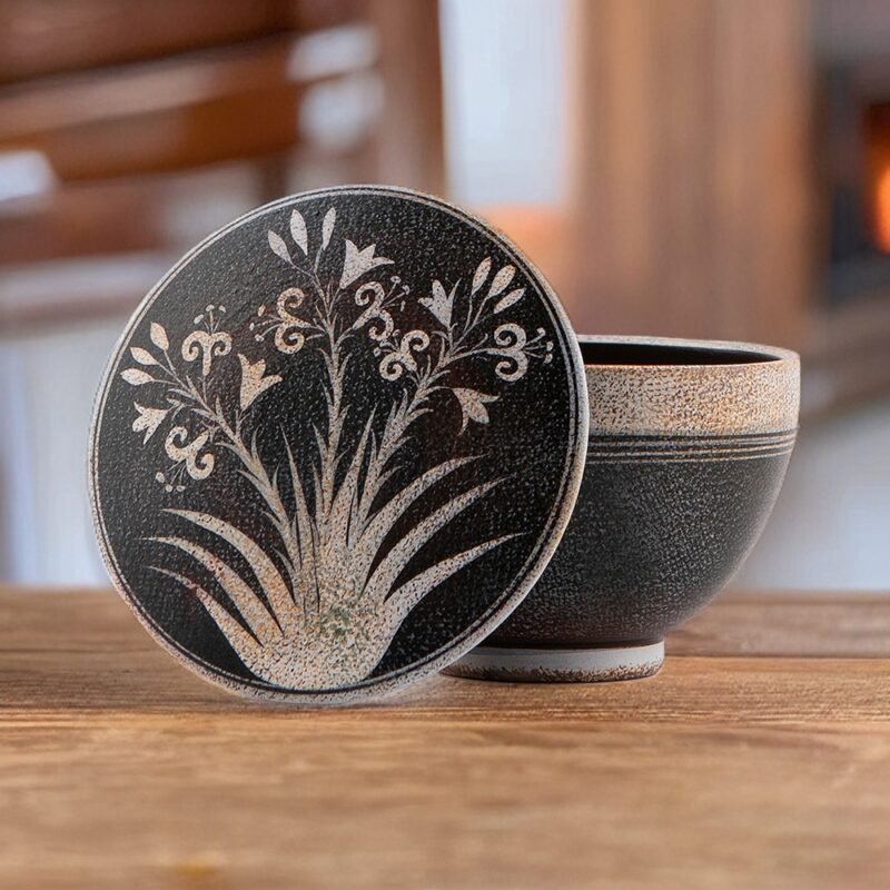 Kamares ware Pyxis with minoan lilies