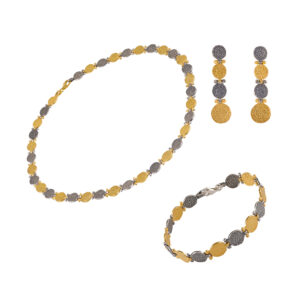 Phaistos disc silver & gold-plated set